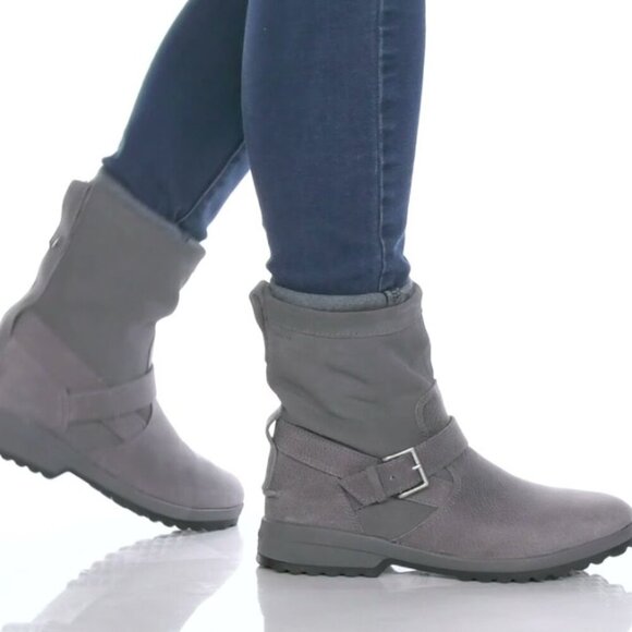 Sperry womens Maritime Step In Grey Leather Waterproof Boot - Picture 1 of 6